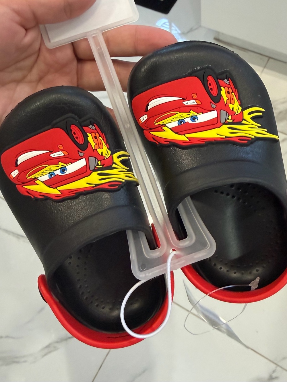 Disney Black and Red Lightning McQueen Clog Slides